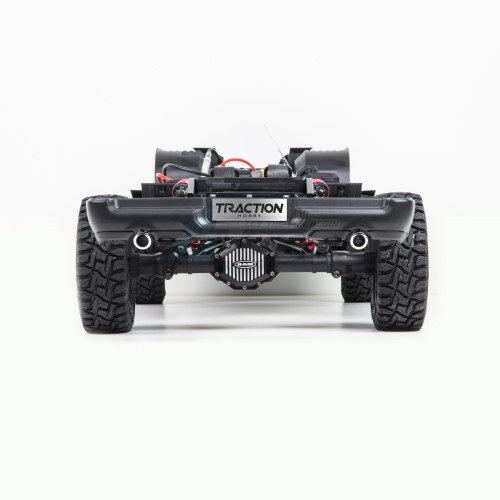 Traction Hobby KM RAM 1500 1:8 Licensed 4WD RC Trail Truck — 2-Speed, Locking Diffs (RTR) — Optional 4-link + sway bar parts in the box · winch-ready mounts