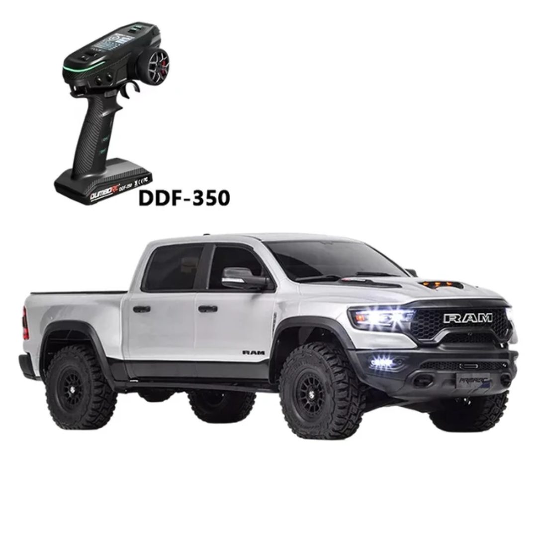 Traction Hobby KM RAM 1500 1:8 Licensed 4WD RC Trail Truck — 2-Speed, Locking Diffs (RTR) — Officially licensed RAM 1500 body — clipless, molded bed, folding mirrors, wipers, detailed interior