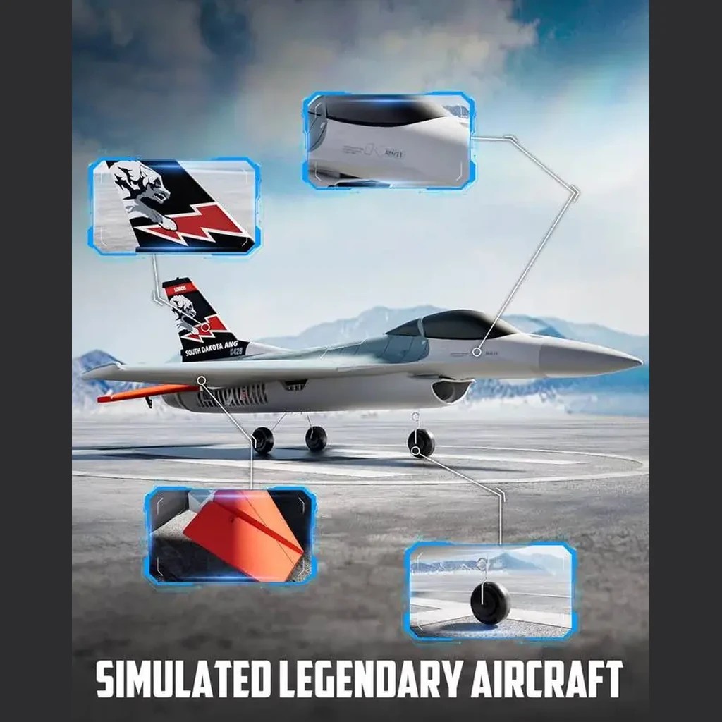 VolantexRC F-16 Fighting Falcon 64mm Brushless EDF RC Jet (RTF) — One-key aero