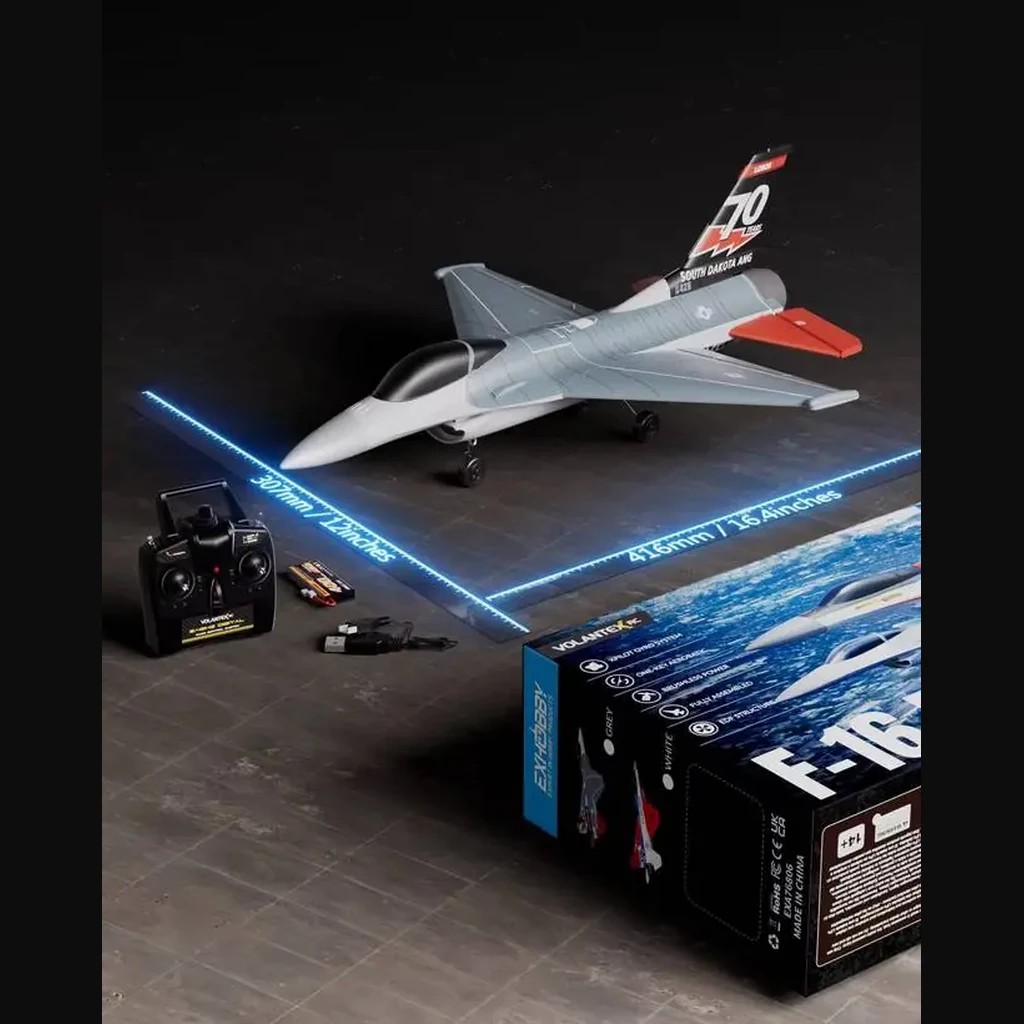 VolantexRC F-16 Fighting Falcon 64mm Brushless EDF RC Jet (RTF) — 416mm · assembled