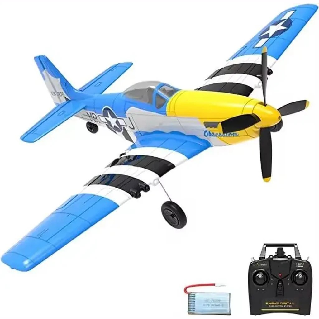 VolantexRC P-51D Mustang 400mm RC Warbird — Blue Obsession (RTF)