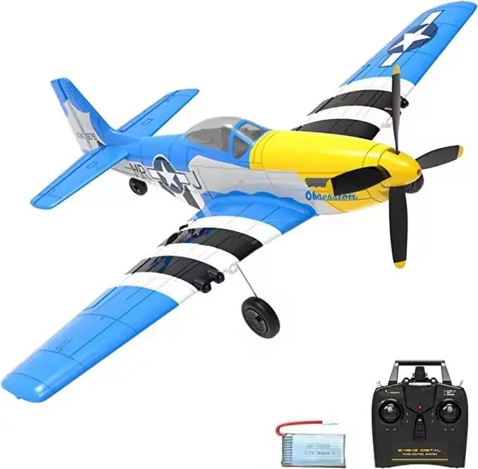 VolantexRC P-51D Mustang 400mm RC Warbird — Blue Obsession (RTF)