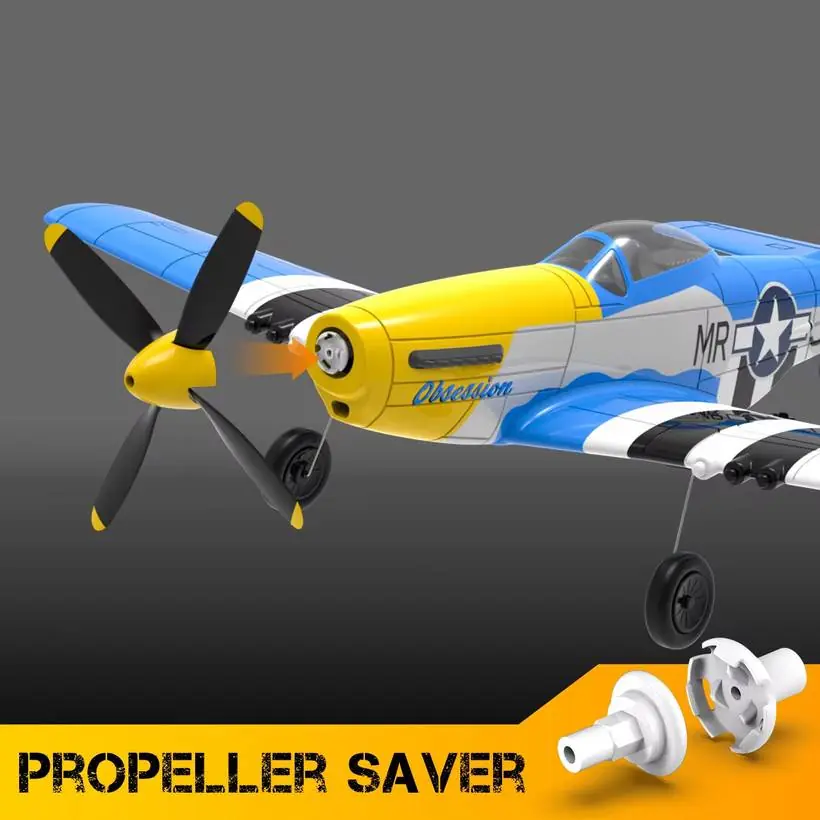 VolantexRC P-51D Mustang 400mm RC Warbird — Blue Obsession (RTF) — 400mm span