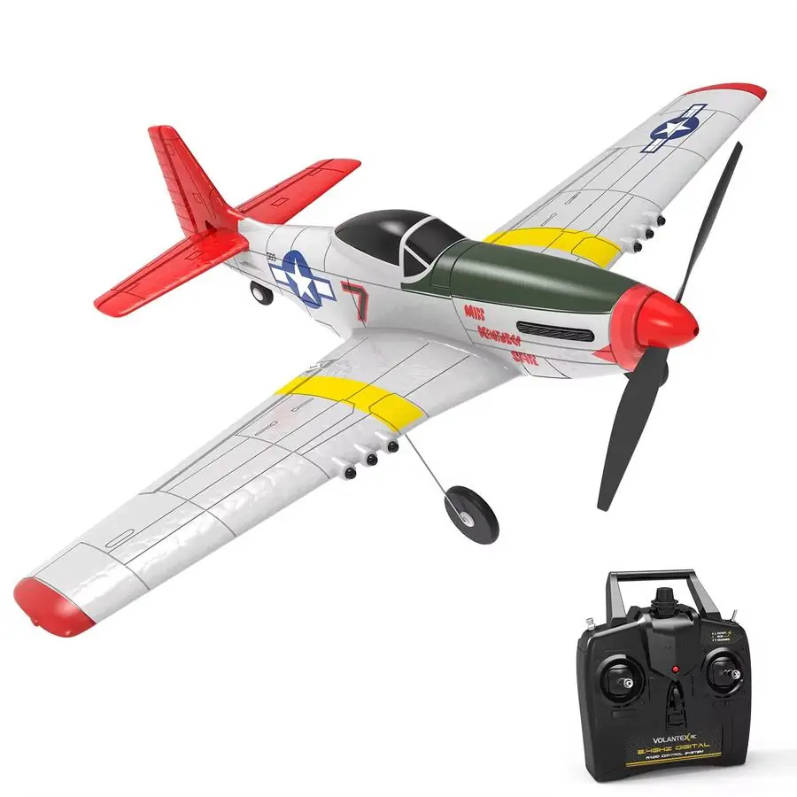 VolantexRC P-51D Mustang 400mm RC Warbird — Red-Tail (RTF)