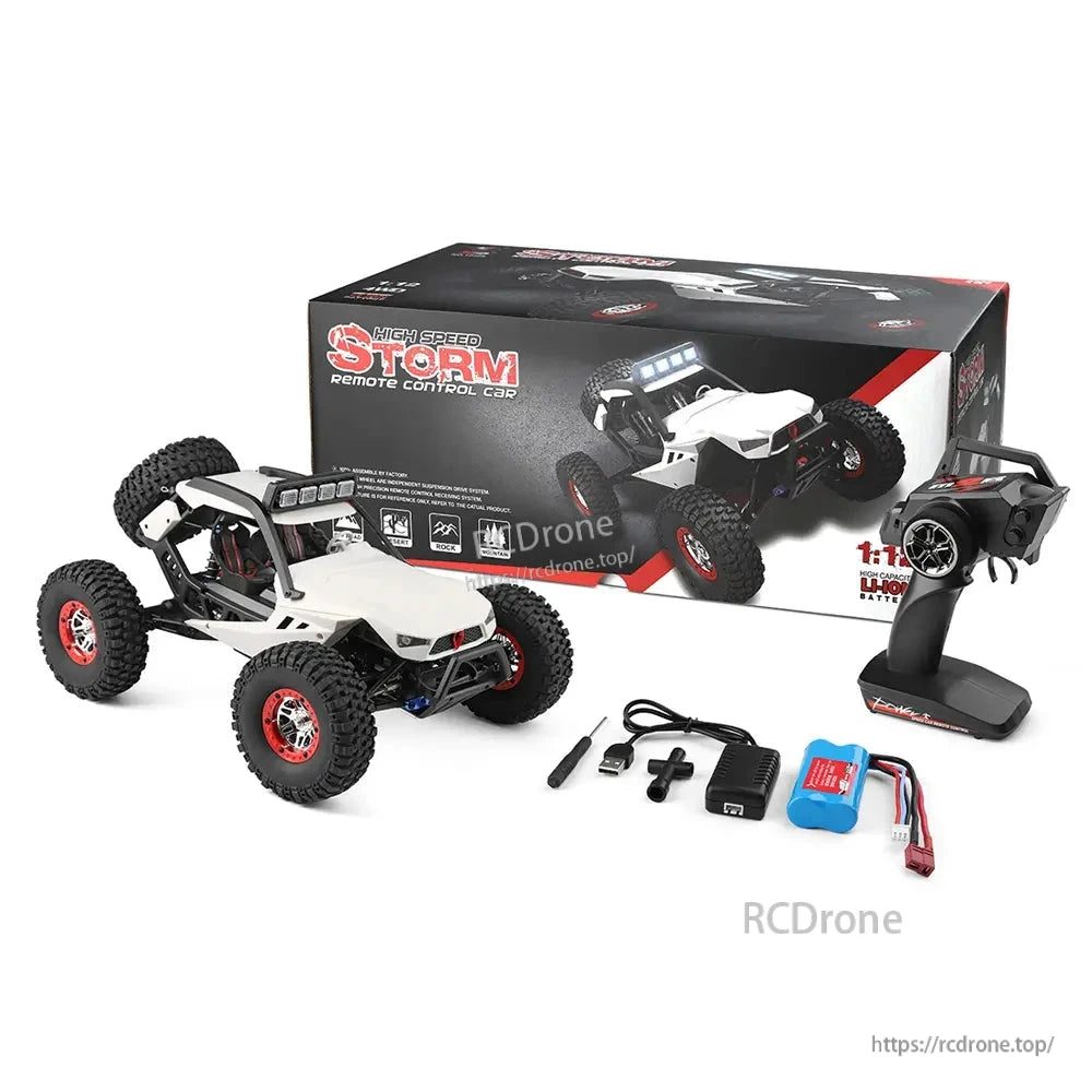 WLtoys 12429 Storm 1:12 4WD RC Climbing Truck — 40 km/h, LED (RTR) — Metal drivetrain components