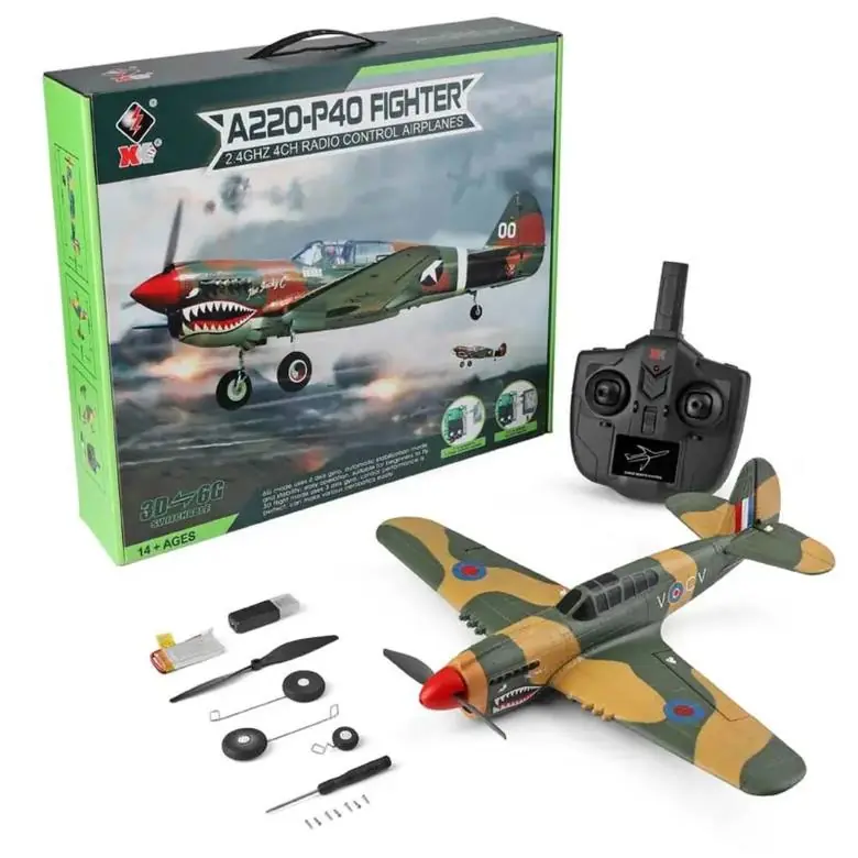 WLtoys XK A220 P-40 Warhawk 4-CH RC Warbird (RTF) — Warbird