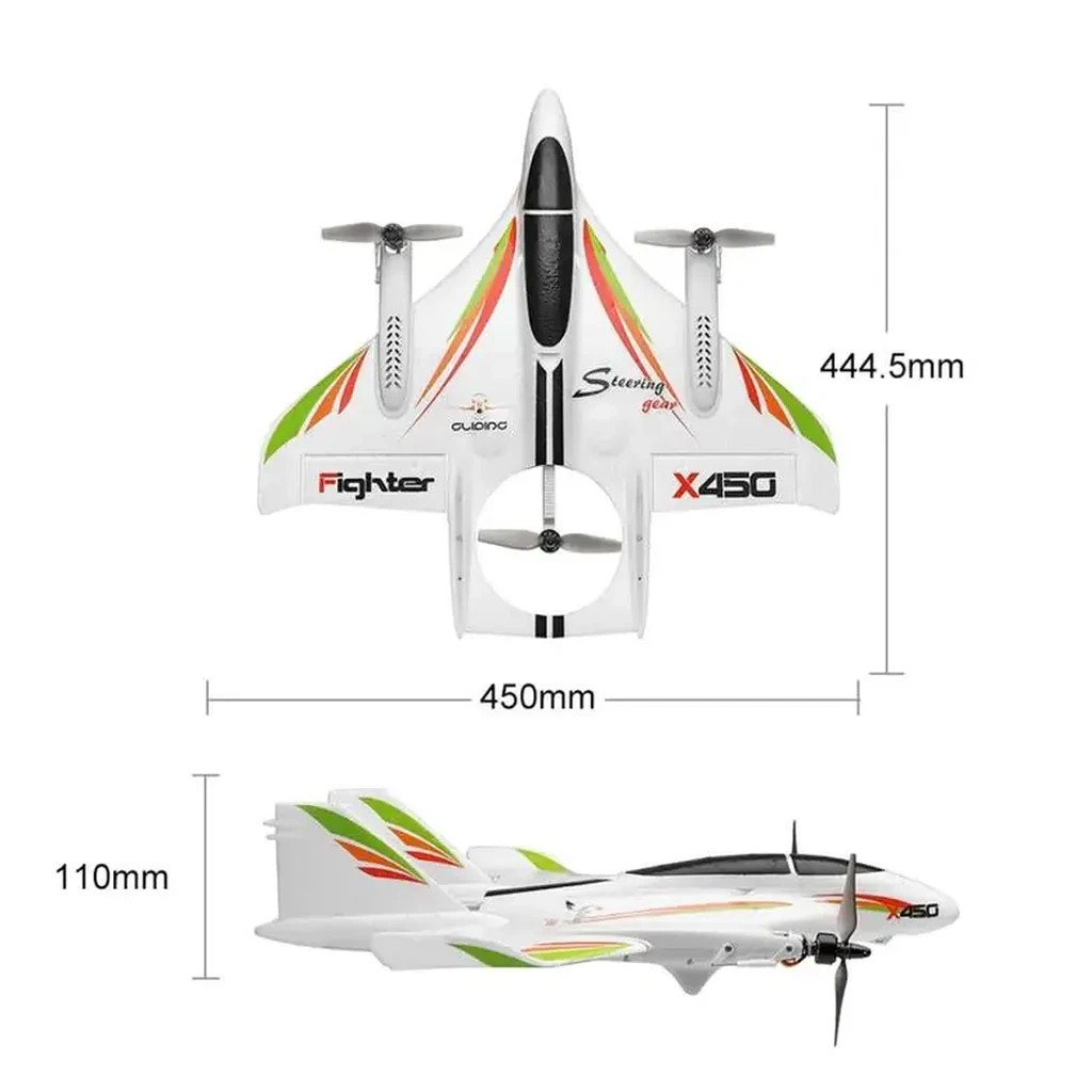 WLtoys XK X450 6-CH VTOL Fixed-Wing RC Fighter Jet (RTF) — 6-CH