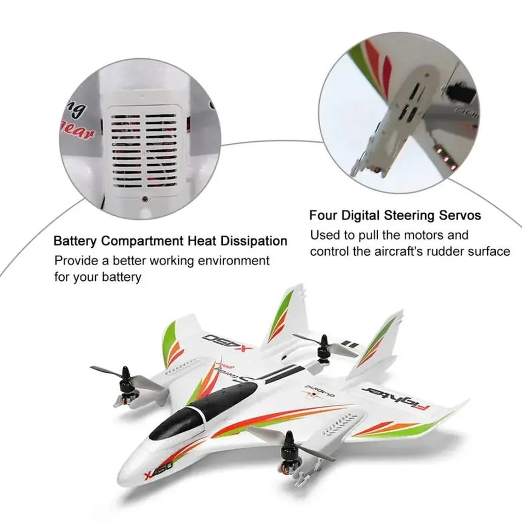 WLtoys XK X450 6-CH VTOL Fixed-Wing RC Fighter Jet (RTF) — 6-CH