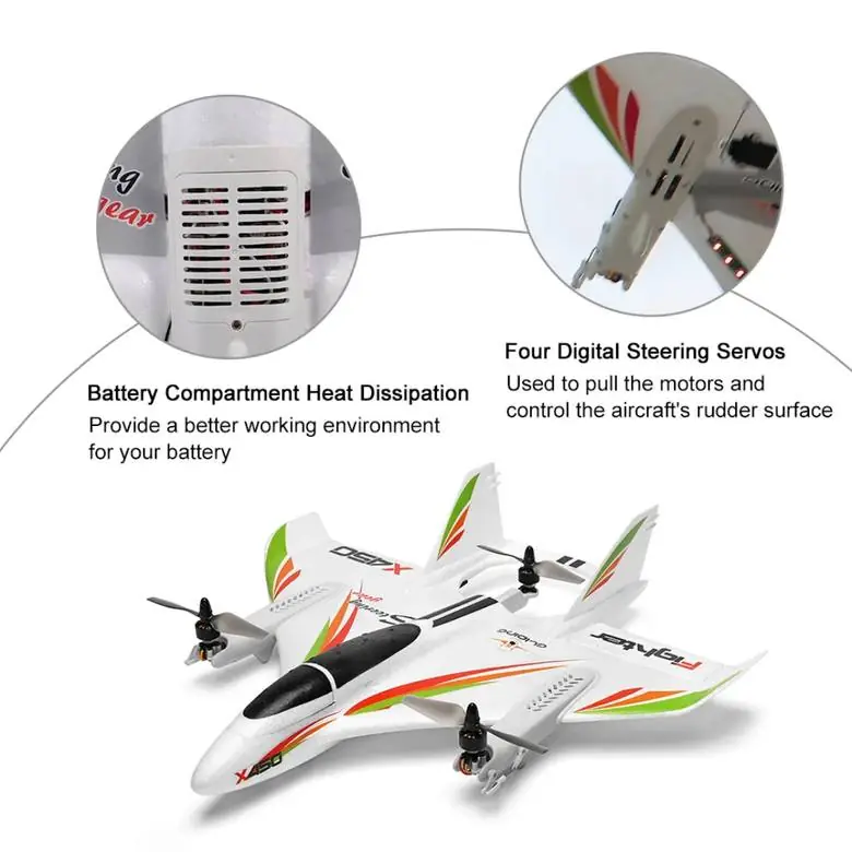 WLtoys XK X450 6-CH VTOL Fixed-Wing RC Fighter Jet (RTF) — 6-CH