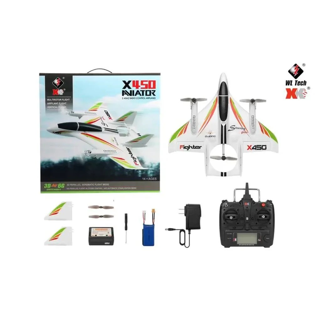 WLtoys XK X450 6-CH VTOL Fixed-Wing RC Fighter Jet (RTF) — product photo 8