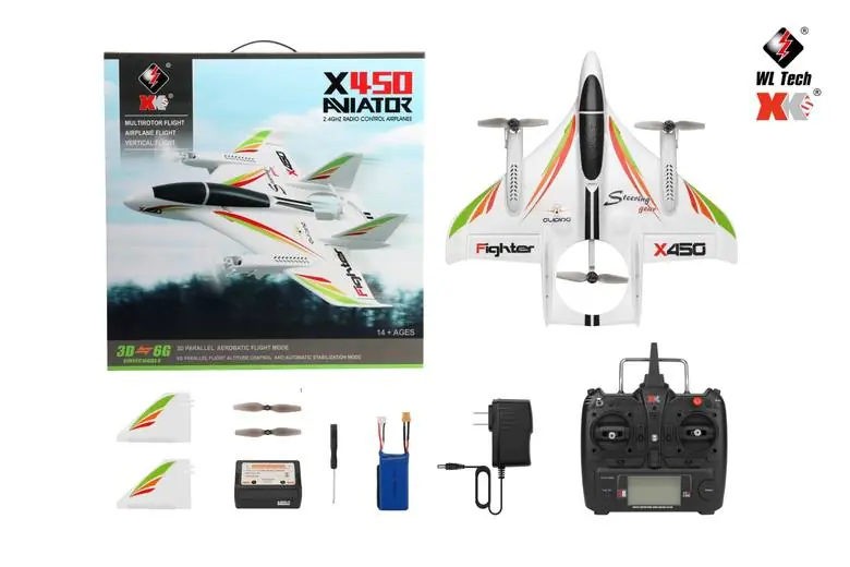 WLtoys XK X450 6-CH VTOL Fixed-Wing RC Fighter Jet (RTF) — product photo 8